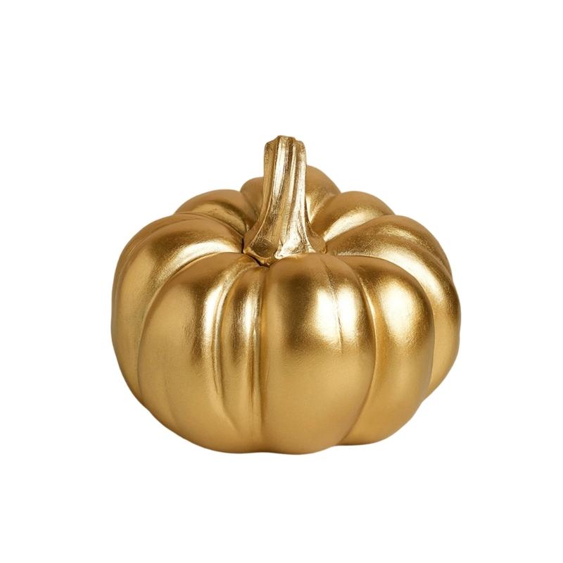 Gold Pumpkin Autumn Decors Decorative Pumpkin for Halloween Thanksgiving Table Centerpieces Mantles Bowl Party Wedding