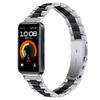 Colored Watch Band for Huawei Band 10/9/8 Stainless Steel 3-Bead Metal Strap