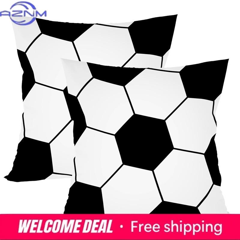 pc Soccer Football Throw Pillow Case Pillow Cover for Home Sofa Bedroom Room Decor Sports Football Theme Birthday Party Decor
