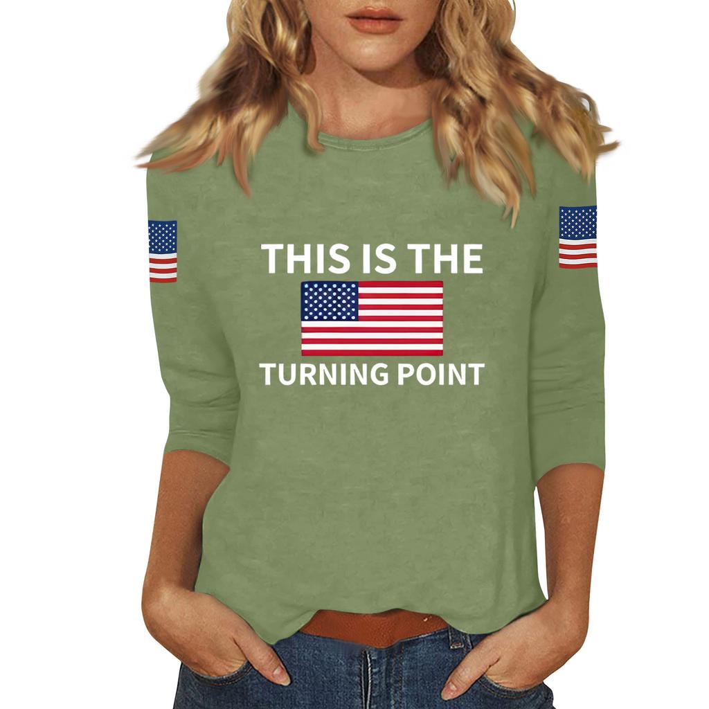 Women's Casual Fashionable Sexy Comfortable Neck Three-Quarter Sleeve Top