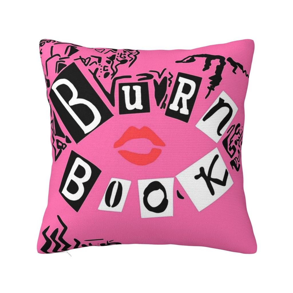 Burn Book Mean Girls Square Pillowcase Pillow Cover Polyester Cushion Zip Decorative Comfort Throw Pillow for Home Sofa