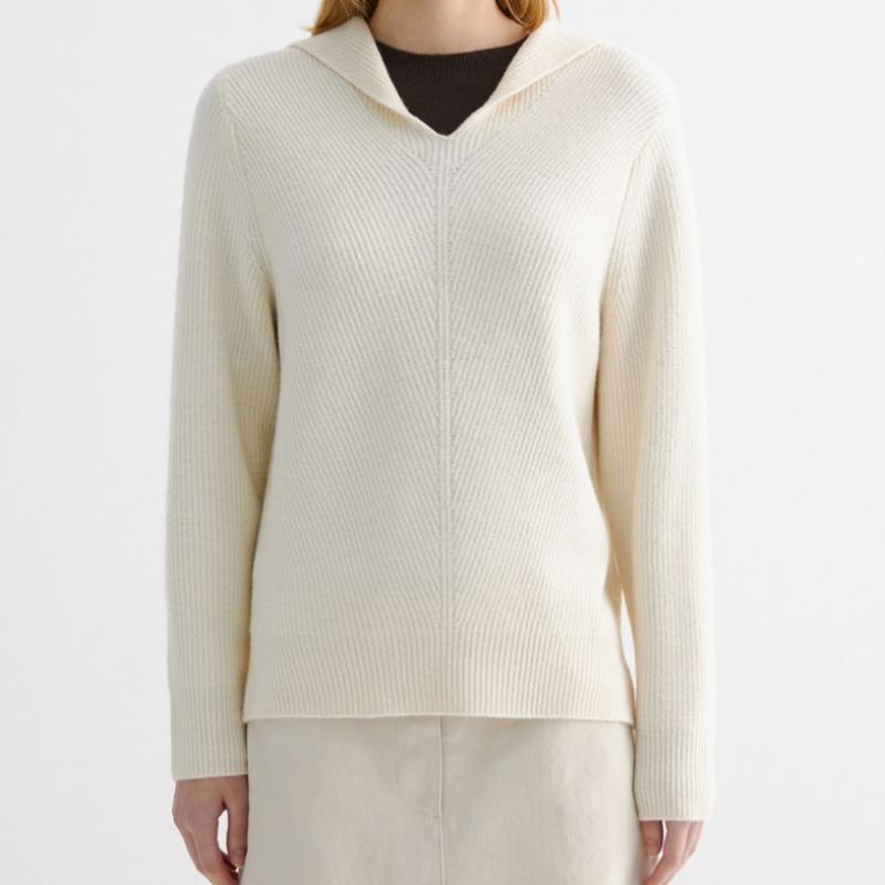 Она S miSS Шерстяной пуловер с вязаным воротником-матроской SSkpoo41110 Iv