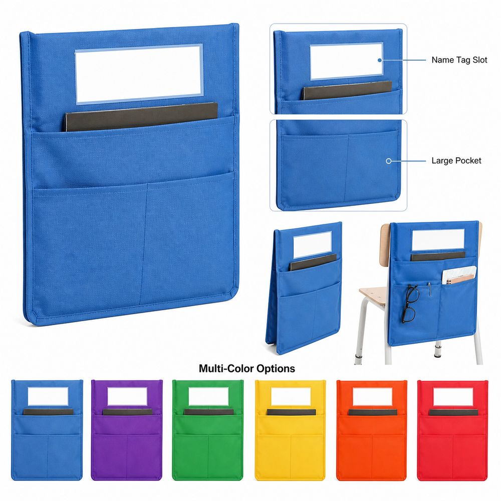 Oxford Cloth Hanging Storage Bag Classroom Chair Pocket Seat Back Organizer Classroom Supplies