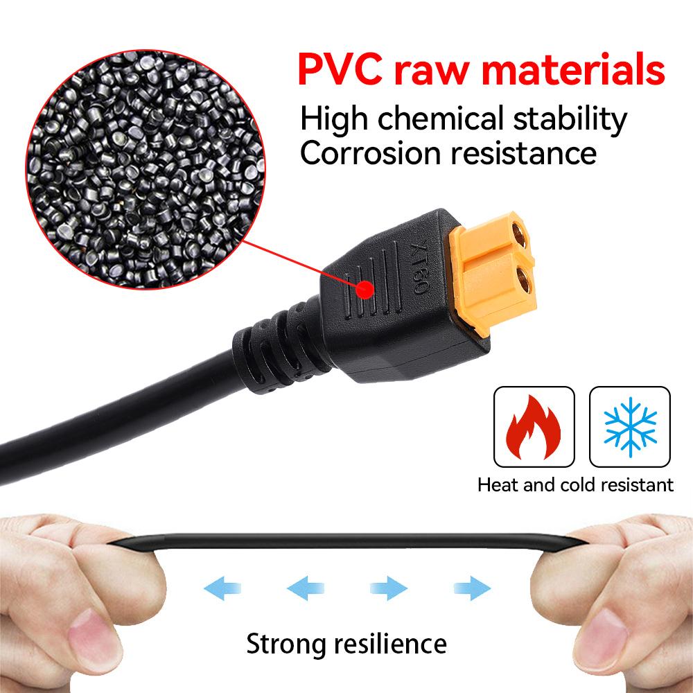 XT60 Female To DC5521 Male Adapter Cable 16AWG 1.5-Meter Solar Charging Cable Suitable For XT60 Input Energy Storage