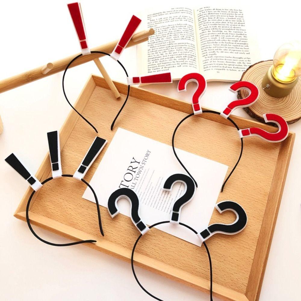 Большие повязки для волос в форме вопросительного знака, мультяшные головные уборы, макияж