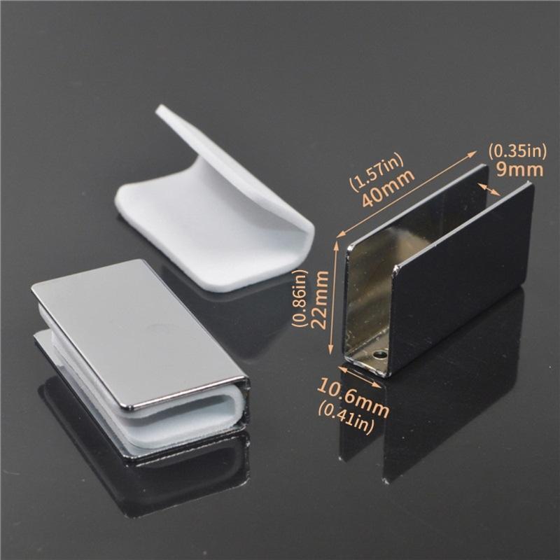 Without Drilling Magnetic Glass Clamps 8Pcs Auto Close Latches for Cabinets Dressers Adjustable Iron Strikes Plates