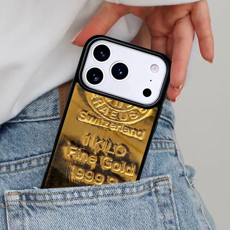 Switzerland Fine Gold Phone Case for iPhone 17ProMax 12 13 14 15 16e 17 Pro Max Plus Air Cover