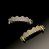 Luxury Iced Out Gold Plated Teeth Grillz Set Cubic Zirconia Punk Diamond Teeth Mouth Grillz for Men Body Jewelry