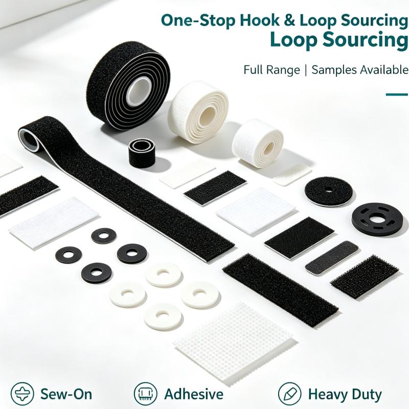 Strip Nylon Fabrics Adhesive Strong Adhesive Velcroes Self-adhesive Hook and Loop Tape Roll Hook and Loop Fastener Tape Velcroes