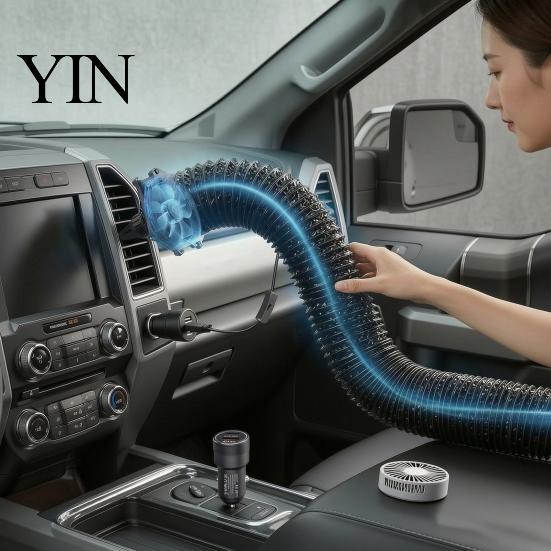 Rear Seat Air Conditioner Vent Conditioning Ventilation Hose for Car Back Seat, Portable Duct with Adjustable USB Flow Fan, Pipe SUV Truck Van