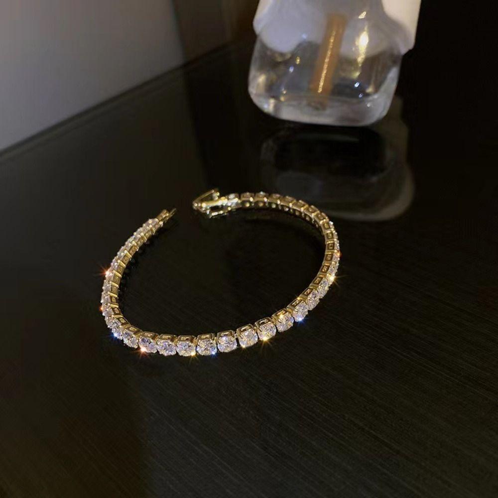 Gold Color Hand Chain Crystal Wristband New Jewelry  Women