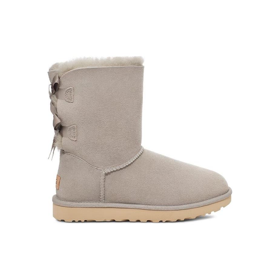 UGG Bailey Bow Ii Sheepskin Warm Bow Mid Calf Snow Boots Women Boots Goat-Brown 1016225-GOA