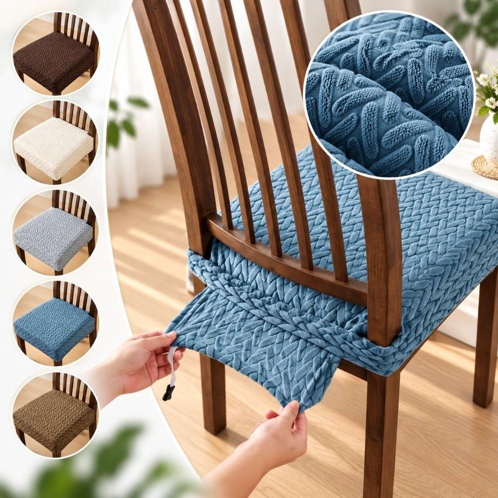 Breathable Dining Chair Cover Stretch Jacquard Seat Cover Casual Dining
