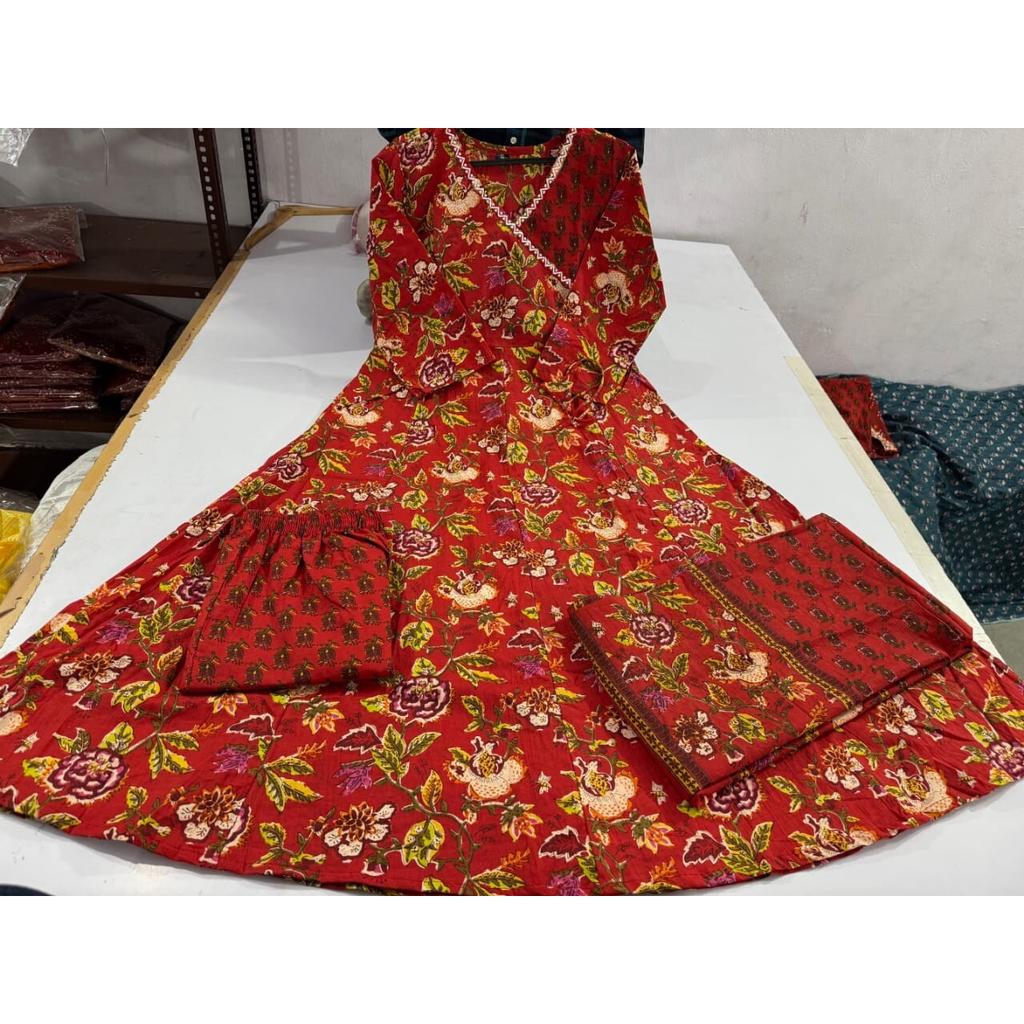 Индийская женская верхняя туника курти брюки дупатта дизайнерский комплект праздничная одежда костюм анаркали VF-3003