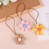 3D Color Six-Petal Flower Name Sticker Pendant Fabric Flower Doll Anti-Lost Lanyard Luggage Tag Charm Keychain Bag Decor Toys