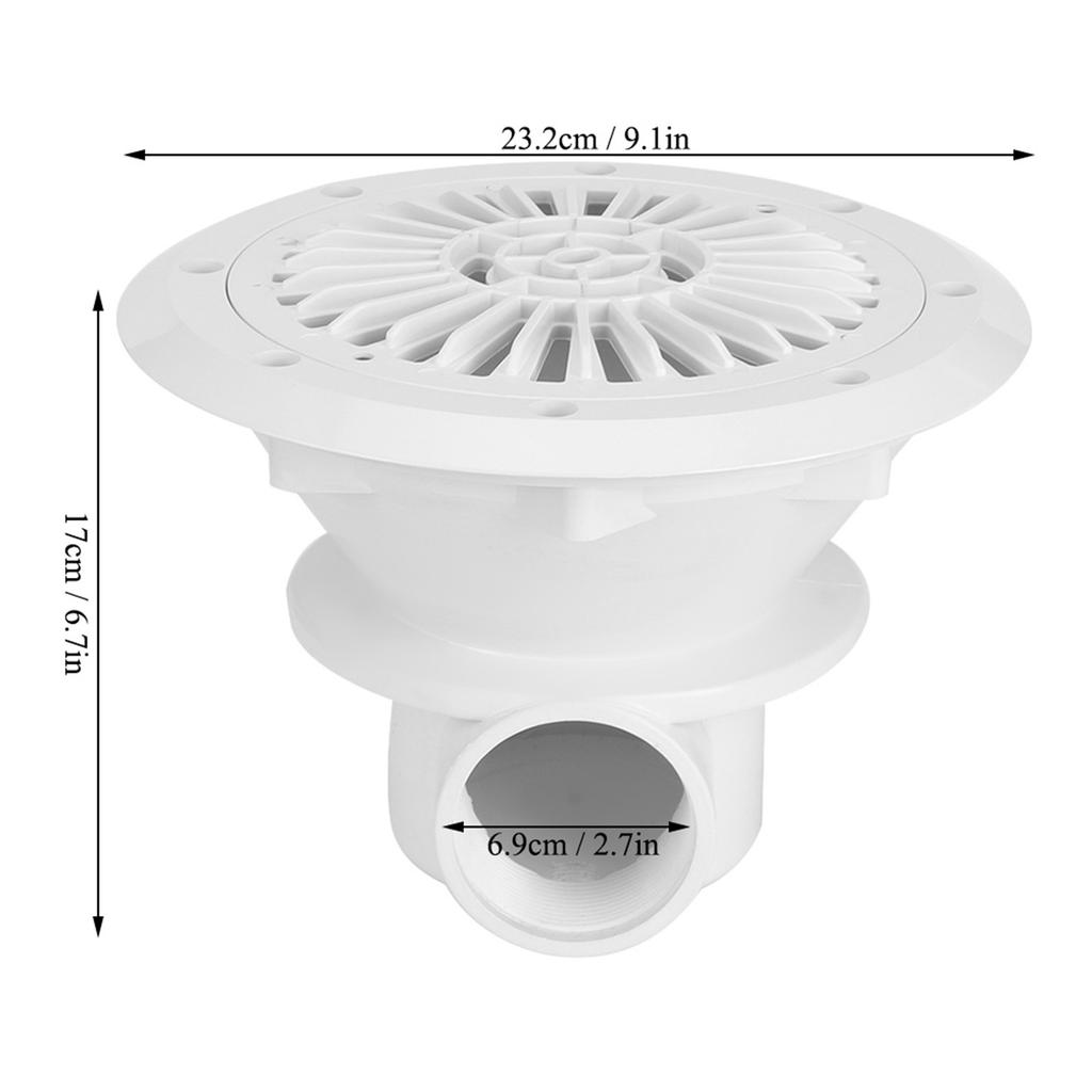 Крышка основного слива бассейна Крышка слива пола Выход воды Всасывающий вход воды 2.7in