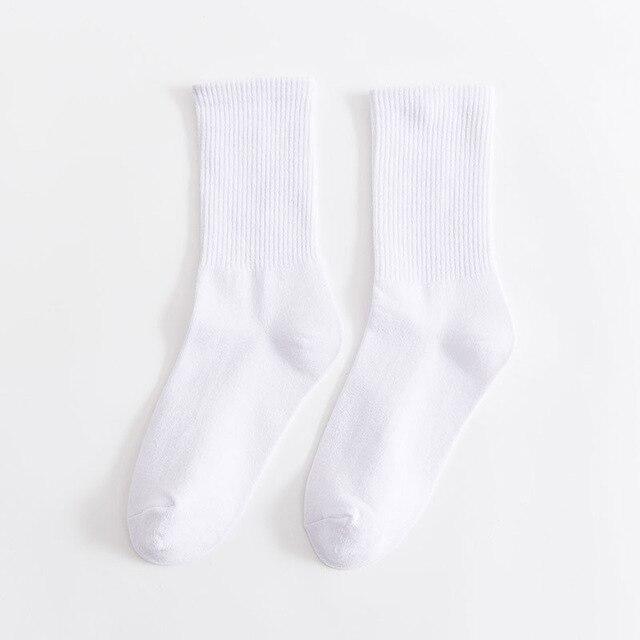 Socks Women White Black Crew Socks Female Pure Solid Color Socks Pack Set Short Women 'S Cotton Sock 