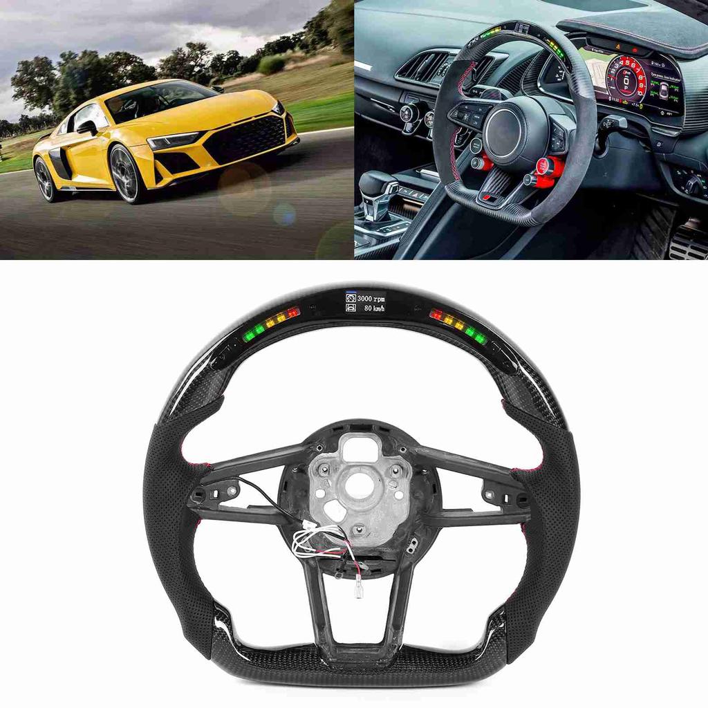 Carbon Fiber LED Shift Lights Display Steering Wheel Fit for MK2 TTS TTRS MK3 2015+