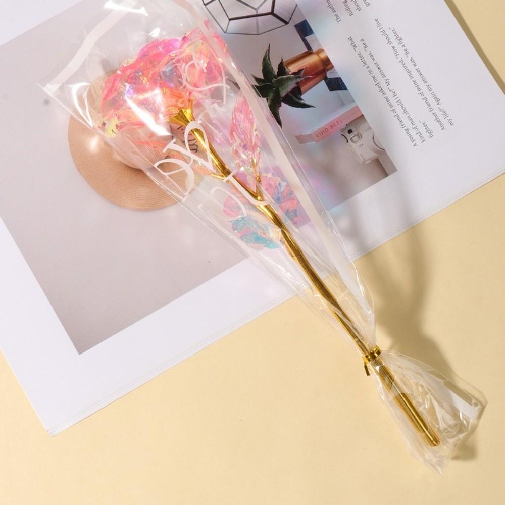 LED Lights Gold Foil Rose Flower Glowing Wedding Fake Flower Valentine's Day