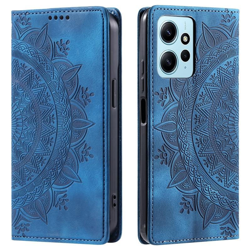 Embossed Totem Strong Magnetic Wallet Case with Card Slot for Xiaomi 14 Pro 13 12 Lite Redmi Note 13 12 11 10 Pro 13C Stand Flip Matte Leather Cover