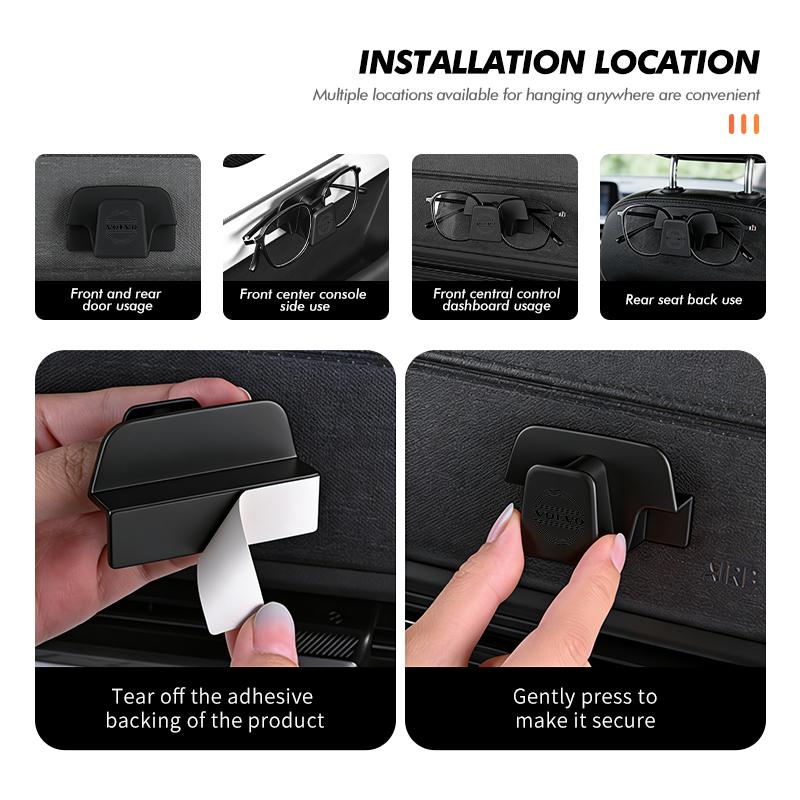 dyplv7 Car Sunglasses Self-Adhesive Auto Seat Eyeglasses Organizer Accessories For Volvo V60 V50 V40 S80 S60 S90 C40 XC40 V70 XC70 XC60