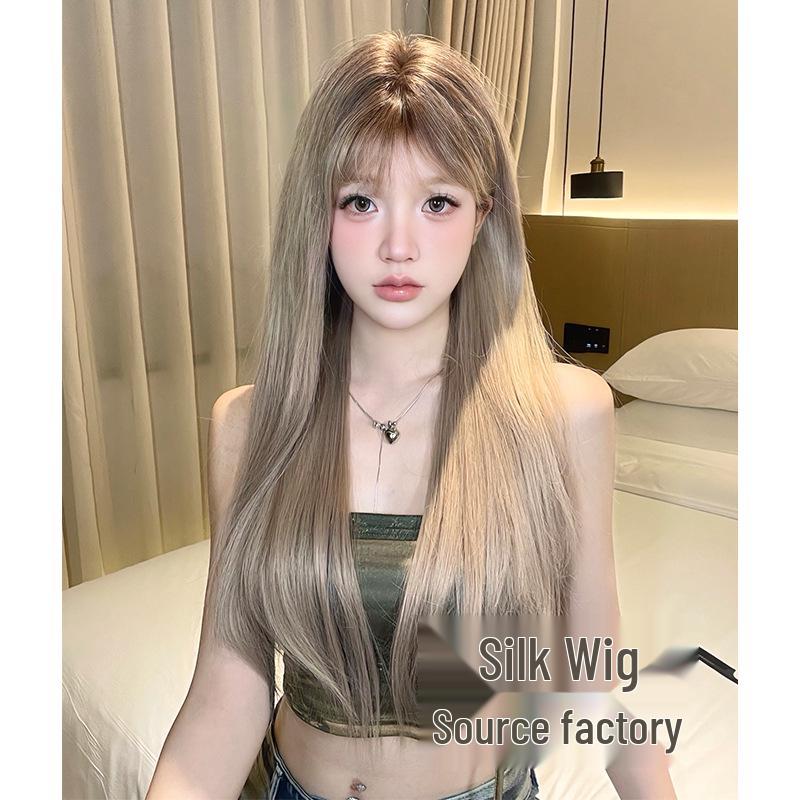 Silk Happy Women's Chocolate Gradient Wig - New Style Daily Natural Full Head Wig