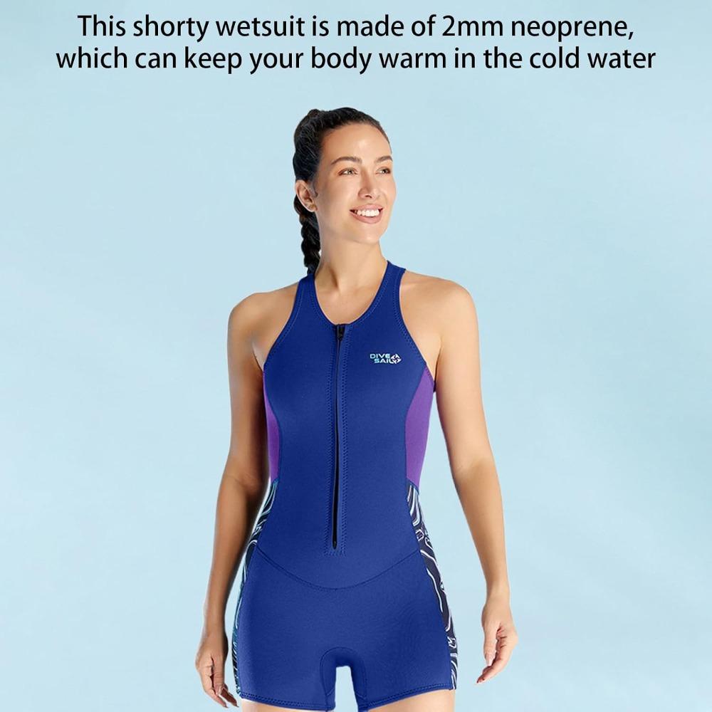 Front Zipper Wetsuit 2mm/ 0.08in Thickness Diving Suit Thermal Swimsuit  Snorkeling