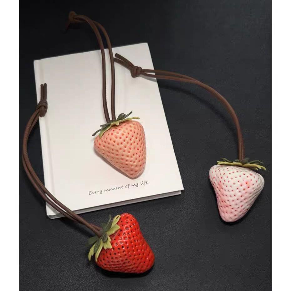High-End Cute Strawberry Pendant: Fashionable 3D Bag Charm and Backpack Accessory for Couples