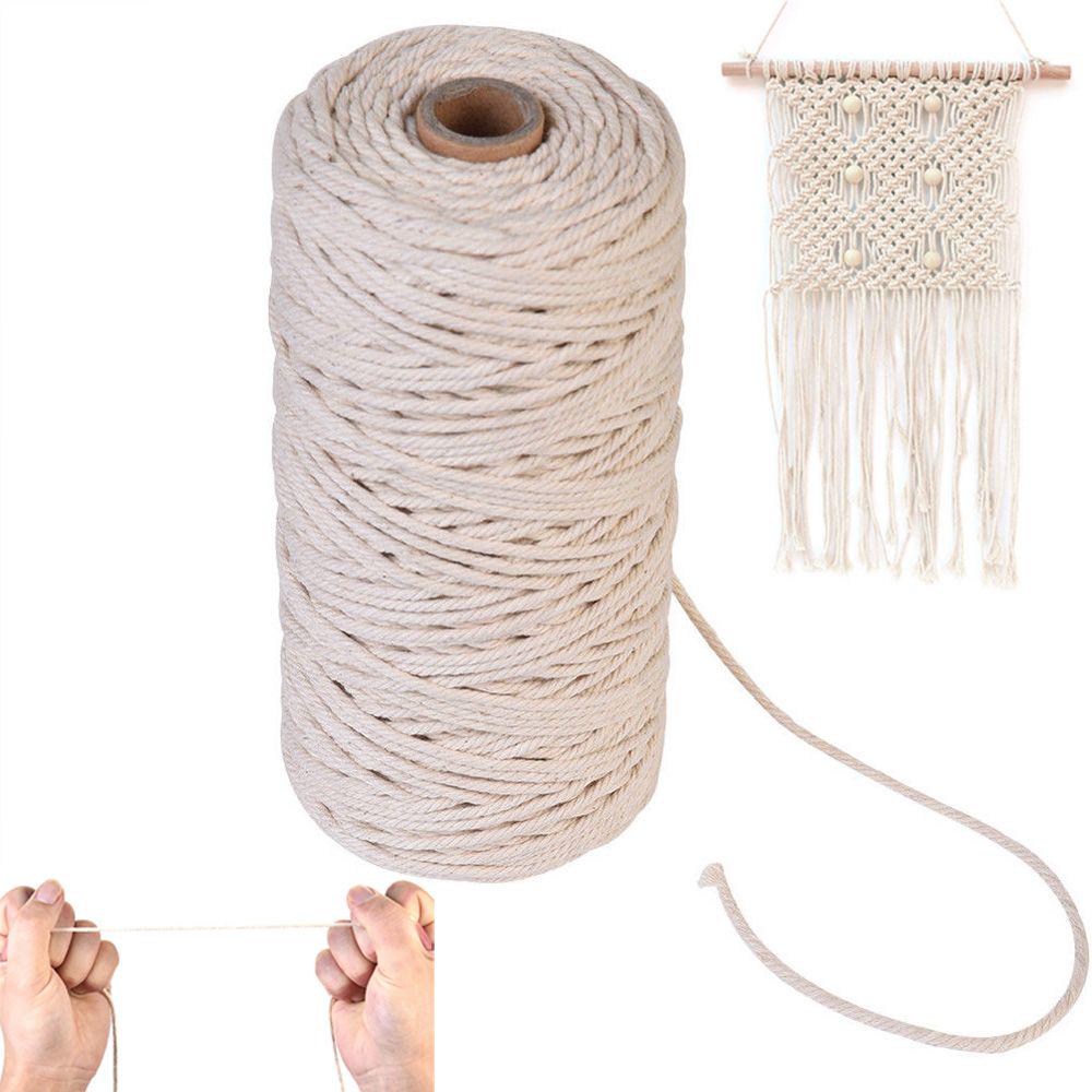 100m Handmade Gift Packing Home Decor Sewing Cords 100% Natural Beige Cotton Twine String DIY Rope