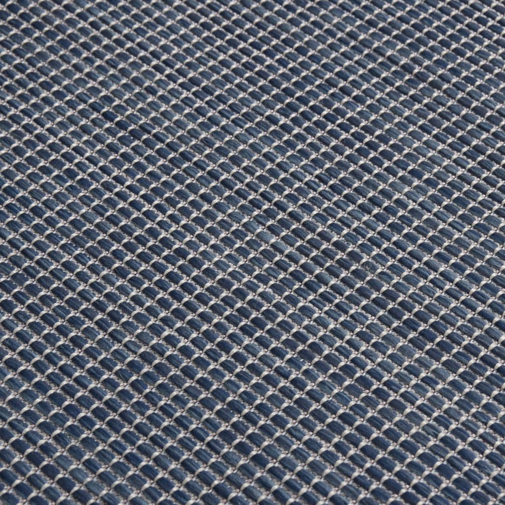 Outdoor Flat Woven Rug 120 x 170 cm Blue