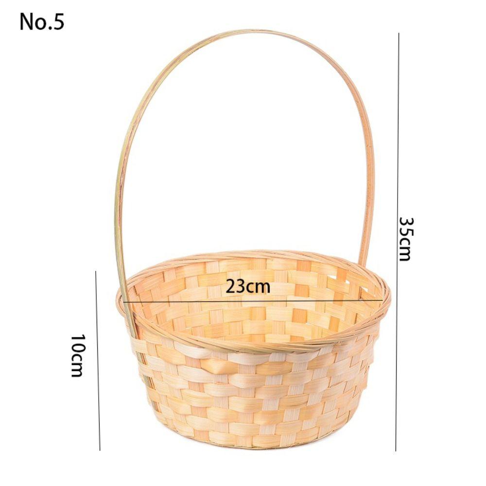 Large Capacity Fruit Storage Bin Handmade Bamboo Flower Basket High Quality Storage Basket