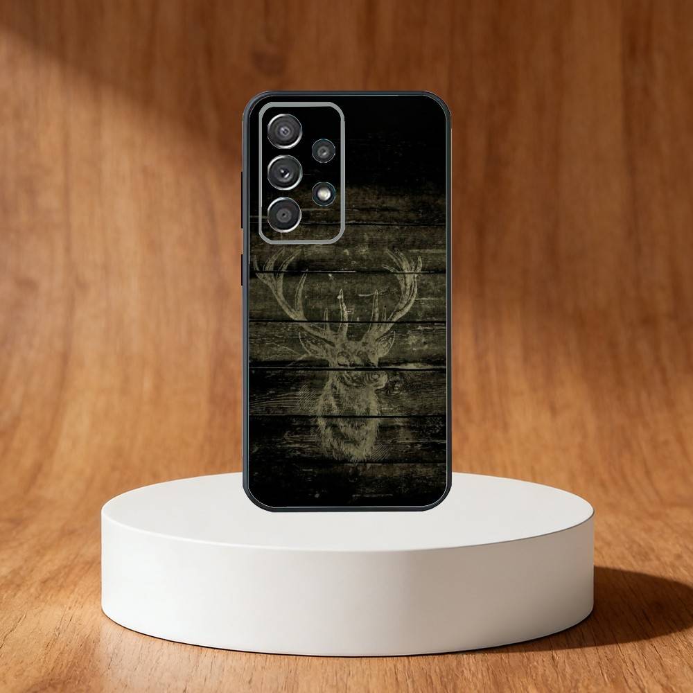 D-Deer Hunting Camo Phone Case For Samsung S25,S24,S21,S22,S23,S30,Ultra,S20,Plus,Fe,Note,10,9,5G Black Cover