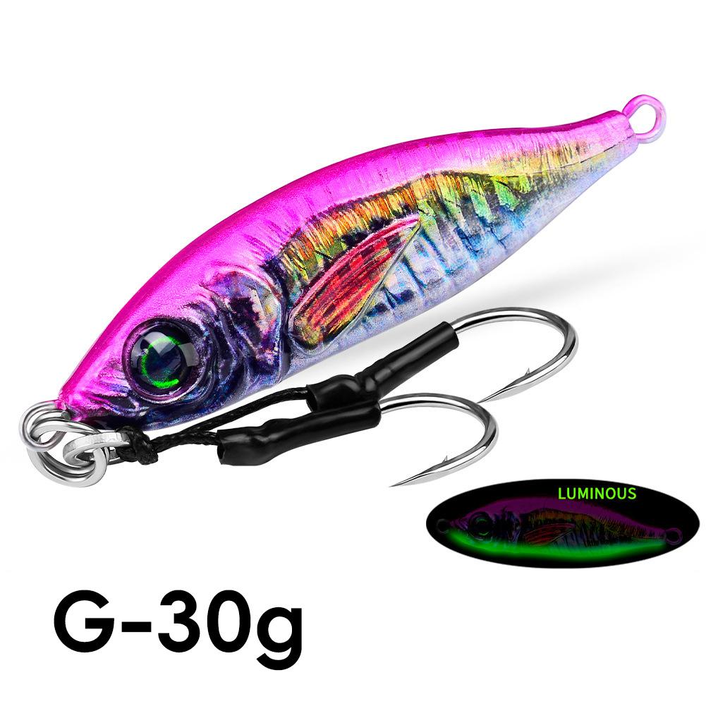 1PC 30/40G 3D Printed Iron Plate Lure Bait Bionic Fish Scale Coating Fluorescent Long-Range Metal Bait For Bass And Mandarin Fish