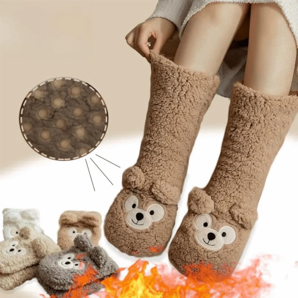Thickened Thermal Socks Coral Fleece Leg Covers Warm Floor Socks  Christmas Gift
