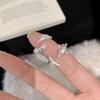 Adjustable Sweet Dolphin Feather Ring: Stylish Women's Fashionable Open Design, Perfect for Niche Versatile Index Finger Wear.