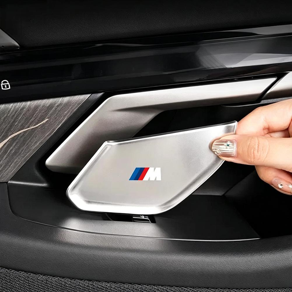 BBJA8 Car Inner Door Handle Bowl Metal Protective Sticker Anti-Scratch Trim Cover Accessories For BMW 3 5 series X1 X2 iX1 X5 X6 X7 M2