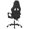Gaming Chair Swivel Black and White Faux Leather