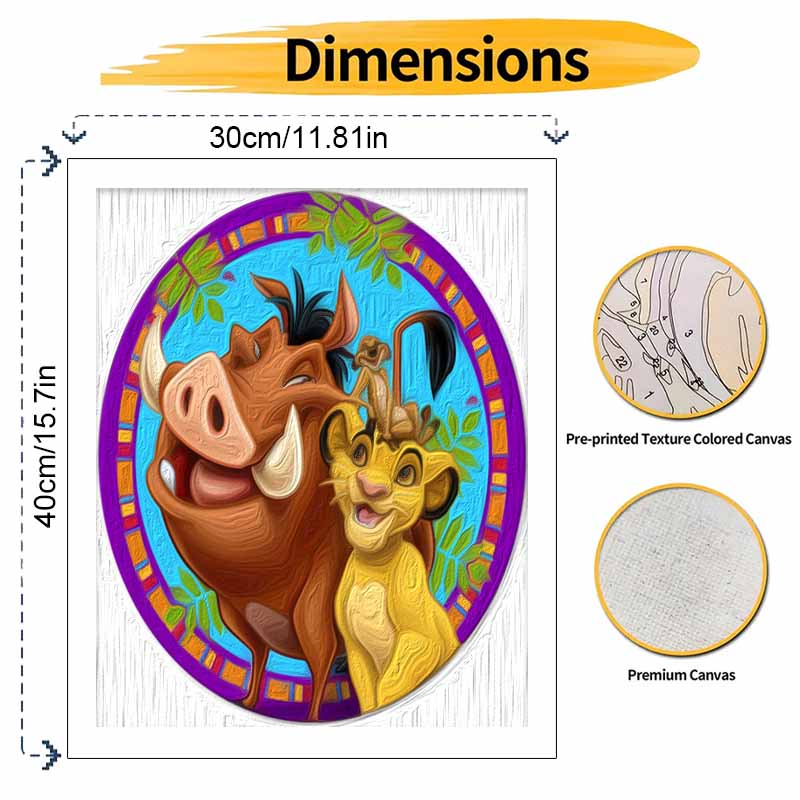 Disney Lion King Oil Painting Kit Home Bedroom Wall Decor Handmade Gift Art Painting Projects Perfect Unique Craft Supplies For Fun