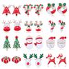 Cute Little Santa Elk Gift Earrings, Flash Diamond Christmas Tree Snowman Earrings