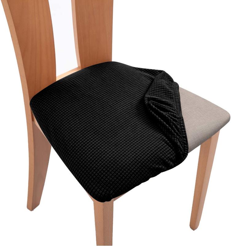 Spandex Jacquard Chair Cushion Cover Dining Room Upholstered Cushion Solid Chair Seat Cover Without Backrest Furniture Protector