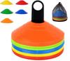 Colored Marker Training Disc Futsal Dribbling Tennis Practice Storage Bag and Dedicated Stand 5 10 Count Cones, 10/15/20/25/30/50/60 Count, Cones,