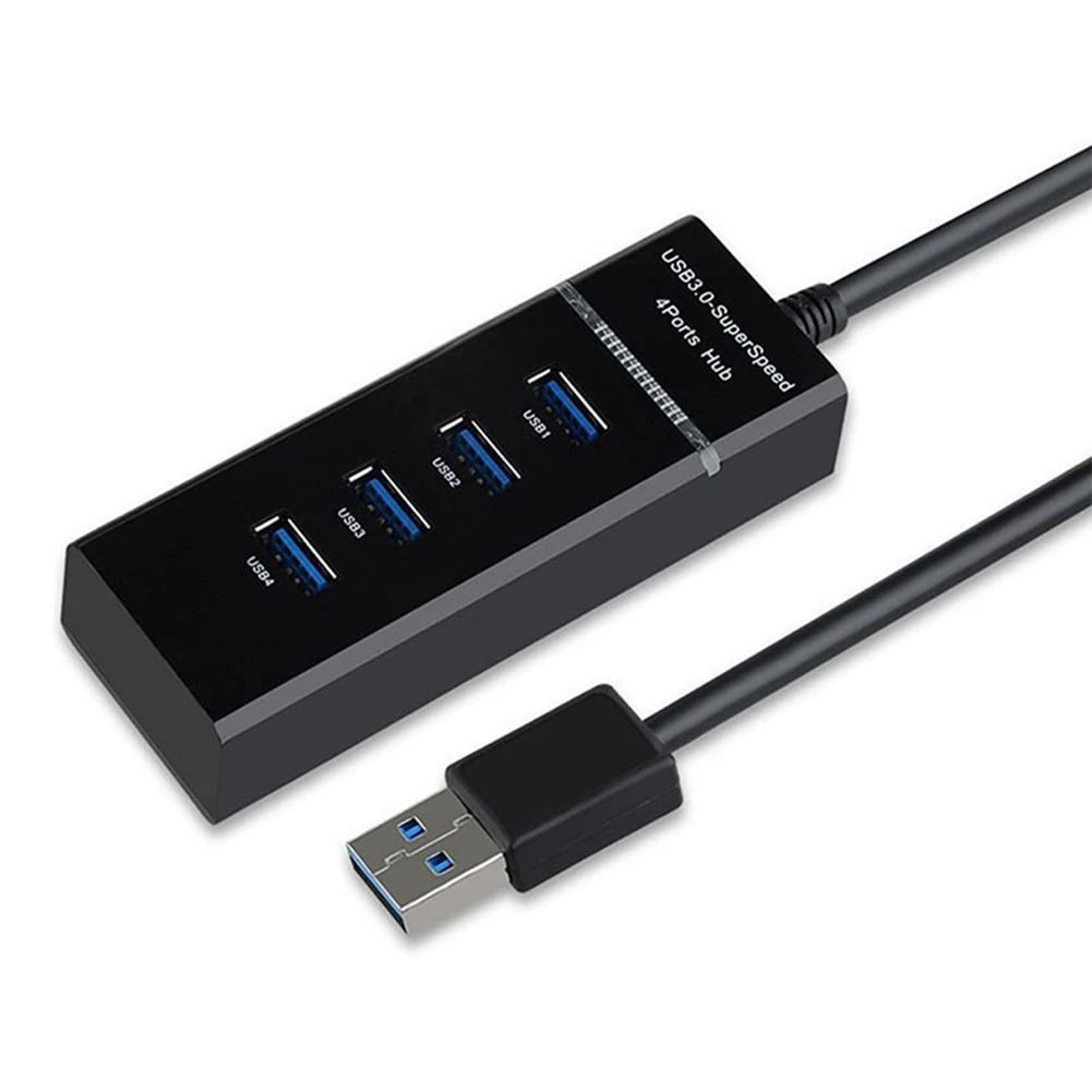 USB 3.0 концентратор, 4 порта, высокоскоростной разветвитель, мульти USB-адаптер расширения для ноутбука/ПК/настольного компьютера, скорость передачи 5 Гбит/с, Plug & Play