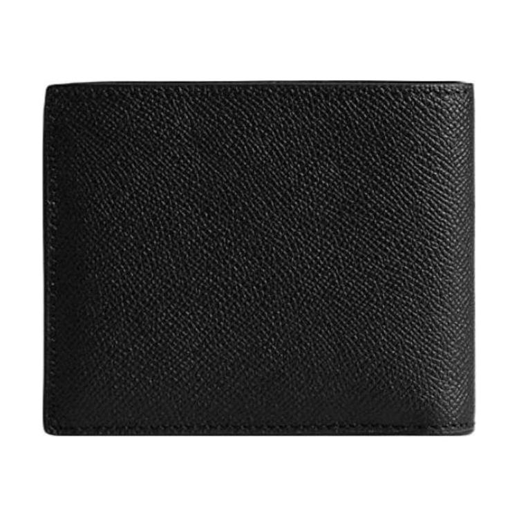 Coach Wallet 11 Solid Color Letter Logo Crossgrain Leather And Canvas Wallet Women wallet Black CJ880-BLK