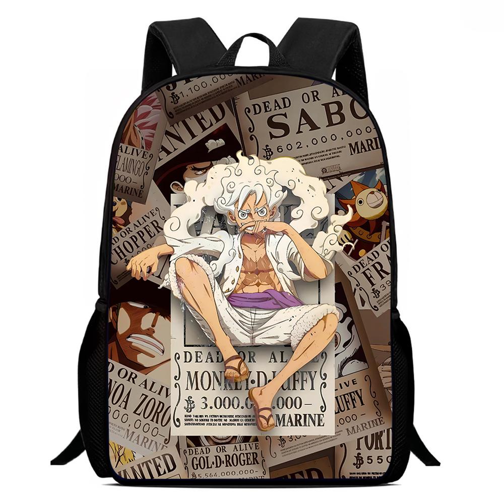 15-дюймовый мультяшный рюкзак One Piece, легкий унисекс школьный рюкзак для мальчиков и девочек в возрасте 6-10 лет, повседневный дорожный рюкзак