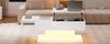 High-Gloss Lift Tea Table, LED Coffee Table 100x50x45 cm, Half-Liftable Tabletop with Sideways Sliding Design, Hydraulic Lift and Storage Space