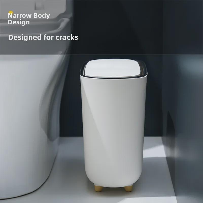 Compact Press-Top Trash Can for Bathroom, Bedroom, or Kitchen