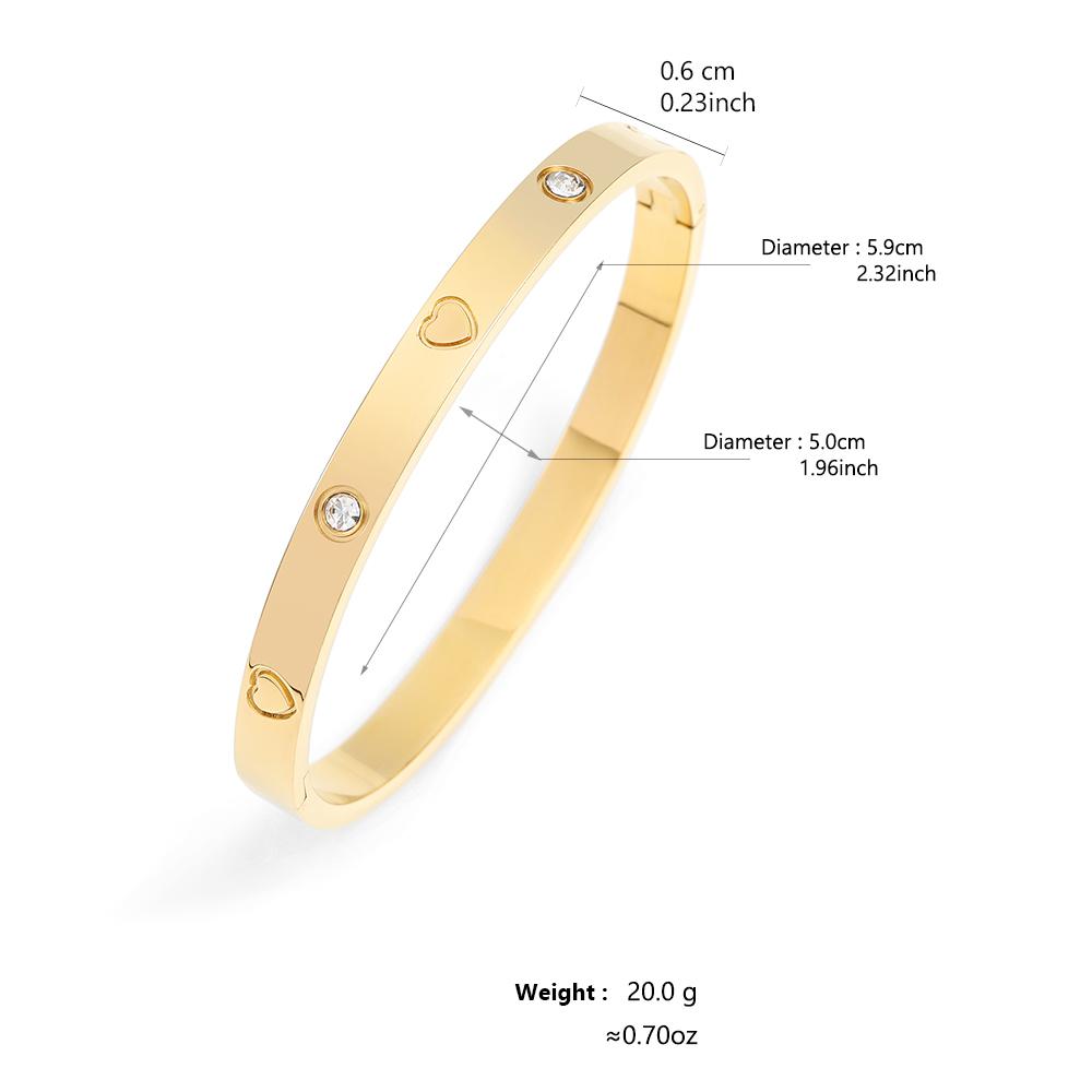 ZAKOL Classic Geometric Stainless Steel Bracelet Bangles With Zircon Exquisite Gold Color Birthday Zircon Gift for Women