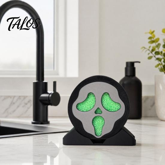 Держатель для губок Talos Ghost, Круглая подставка для хранения, 3D-печать, С дренажным дизайном, Прочный органайзер для кухонной раковины