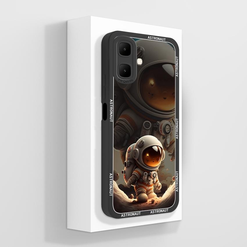 Для Infinix Smart 10 7 9 8 Zero 30 40 Противоударный силиконовый бампер Чехлы для телефонов Модный узор с космонавтом Жидкий силикон Нескользящий чехол Для чехла Infinix