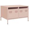 VidaXL Meuble TV rose 68x50x43,5 cm acier laminé à froid, support TV, buffet TV, armoire hifi, banc TV, armoire en métal, 851239